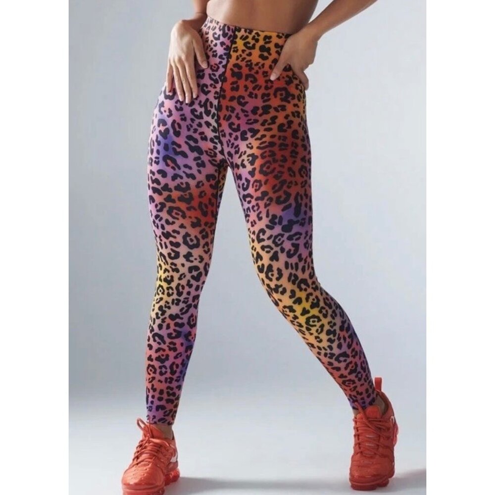 Savage X Fenty Womens Leopard Print Gradient High-Waist Leggings Size 1X